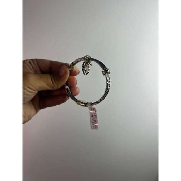 Beautiful Twisted Cable Magnetic Clasp Bangle Birthstone/June Bracelet - Picture 2 of 5